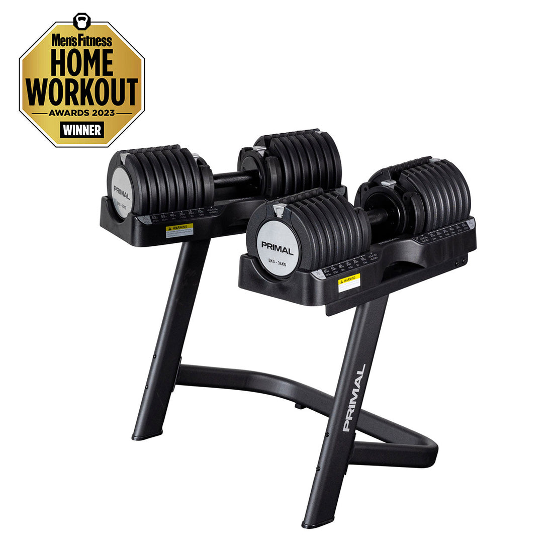 Primal Strength 34kg Adjustable Dumbbell - 21 different weights in one ...