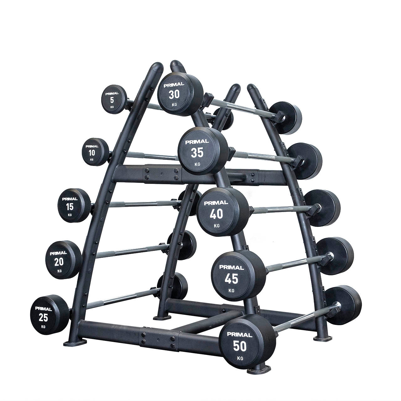 Primal Performance Series Urethane Straight Barbell Set 5kg-50kg - (10 Bars)